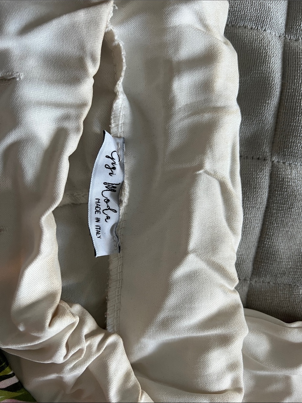 Gigi Moda Cream Satin-Look Pants